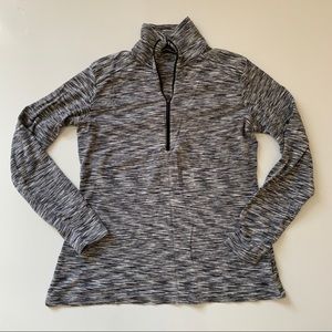 COLUMBIA Marled Grey Half Zip Long Sleeve Pullover